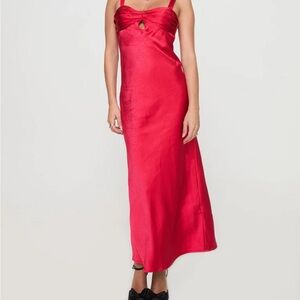 Princess Polly red satin maxi dress NWT